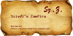 Szivós Zamfira névjegykártya